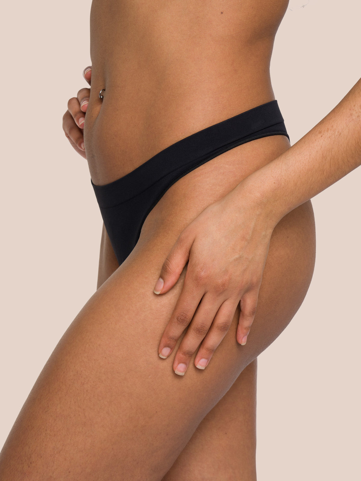 Cloudy Thong Set - Black