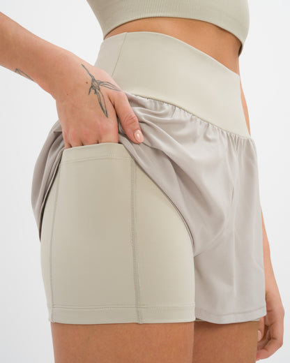 Athena Hotpant Set - Dove Grey